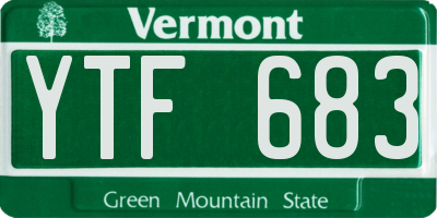 VT license plate YTF683