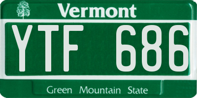 VT license plate YTF686