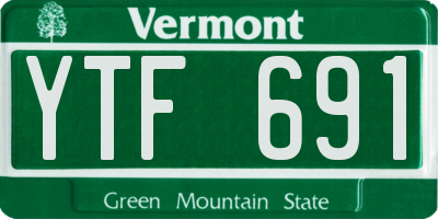 VT license plate YTF691