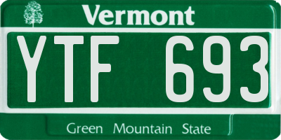 VT license plate YTF693