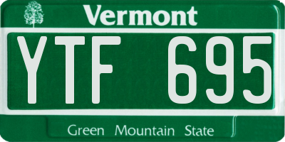 VT license plate YTF695