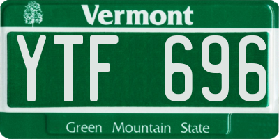 VT license plate YTF696