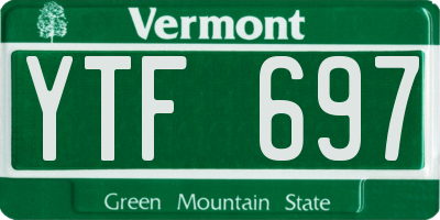 VT license plate YTF697