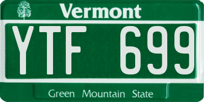 VT license plate YTF699