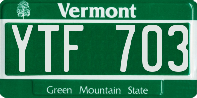 VT license plate YTF703