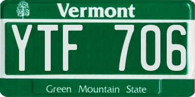 VT license plate YTF706