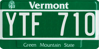 VT license plate YTF710