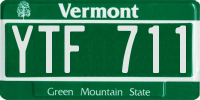 VT license plate YTF711