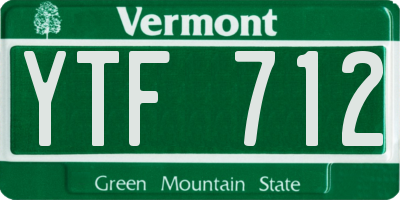 VT license plate YTF712