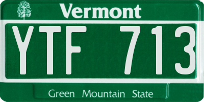 VT license plate YTF713