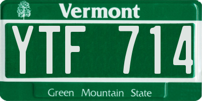 VT license plate YTF714