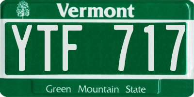 VT license plate YTF717