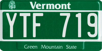 VT license plate YTF719