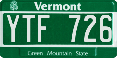 VT license plate YTF726
