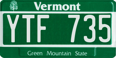VT license plate YTF735