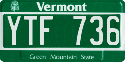 VT license plate YTF736