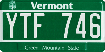 VT license plate YTF746