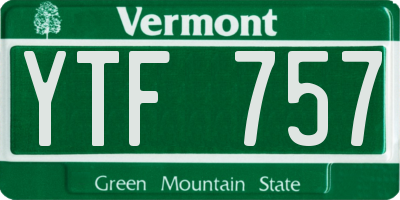 VT license plate YTF757