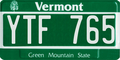 VT license plate YTF765