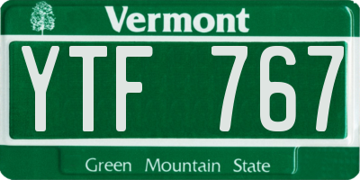 VT license plate YTF767