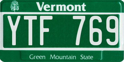 VT license plate YTF769