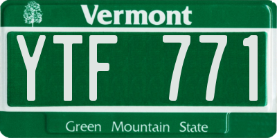 VT license plate YTF771