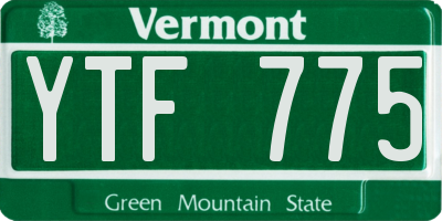 VT license plate YTF775