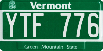 VT license plate YTF776