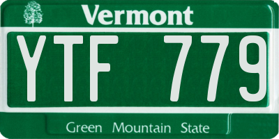 VT license plate YTF779