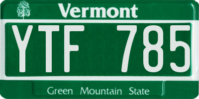 VT license plate YTF785