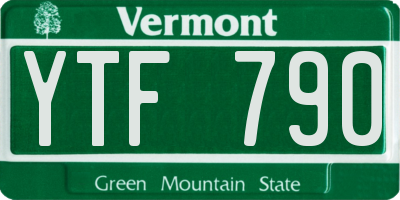 VT license plate YTF790