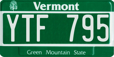 VT license plate YTF795