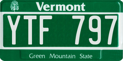 VT license plate YTF797