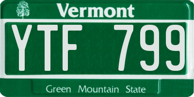 VT license plate YTF799