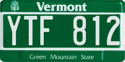 VT license plate YTF812
