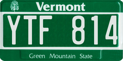 VT license plate YTF814