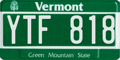 VT license plate YTF818