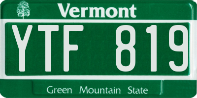 VT license plate YTF819