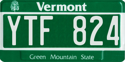 VT license plate YTF824
