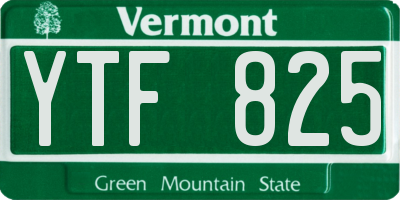 VT license plate YTF825
