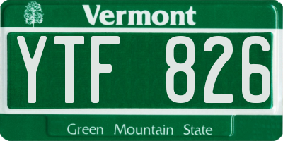 VT license plate YTF826