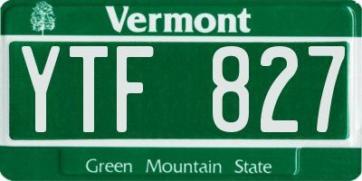 VT license plate YTF827
