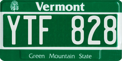 VT license plate YTF828