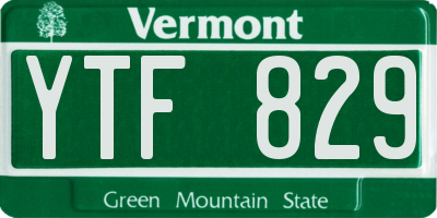 VT license plate YTF829