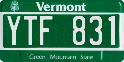 VT license plate YTF831