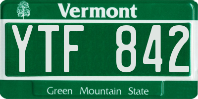 VT license plate YTF842
