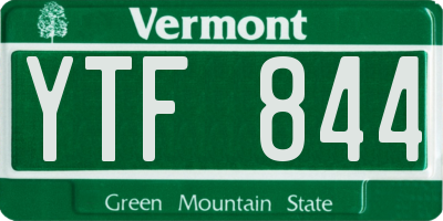VT license plate YTF844