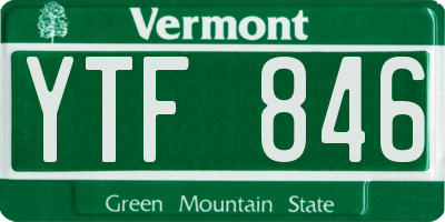 VT license plate YTF846