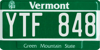 VT license plate YTF848