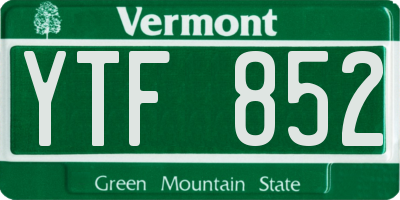 VT license plate YTF852